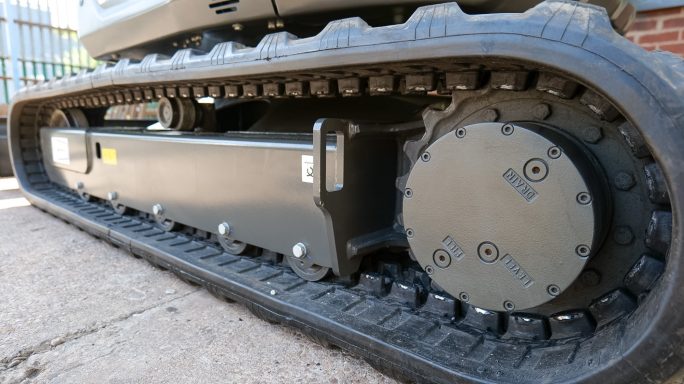SDLG ER655H Zero Tail Swing Mini Excavator under carriage view from the rear